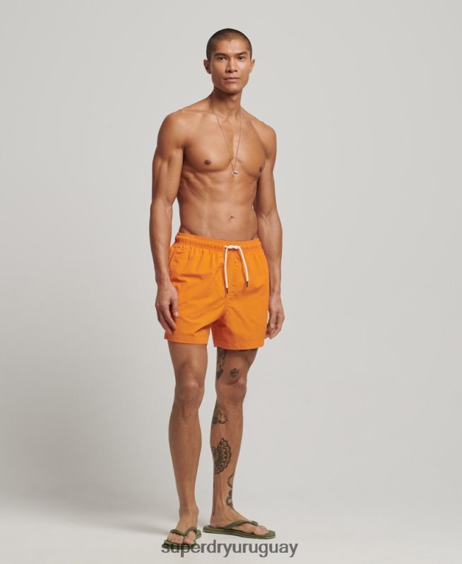 uy Superdry hombres shorts de baño reciclados naranja DT2N8Z102 ropa