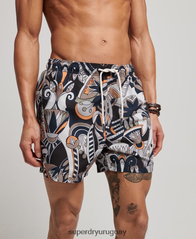 uy Superdry hombres shorts de baño reciclados negro DT2N8Z386 ropa