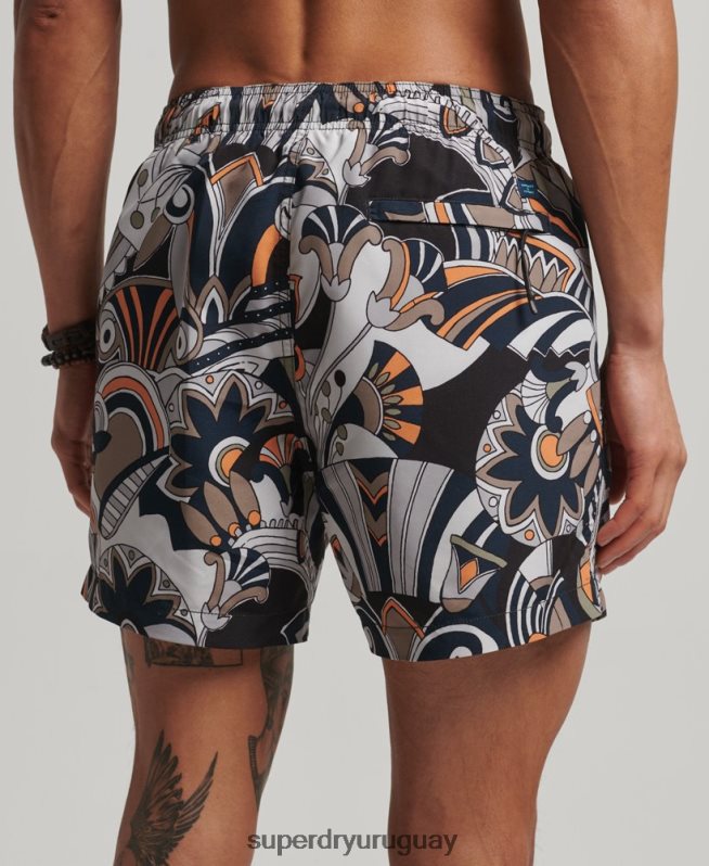 uy Superdry hombres shorts de baño reciclados negro DT2N8Z386 ropa