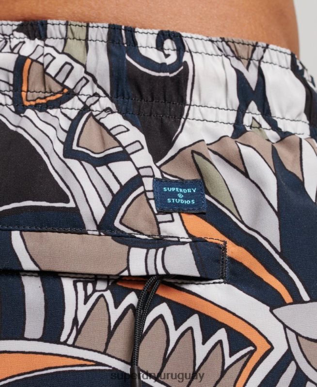 uy Superdry hombres shorts de baño reciclados negro DT2N8Z386 ropa