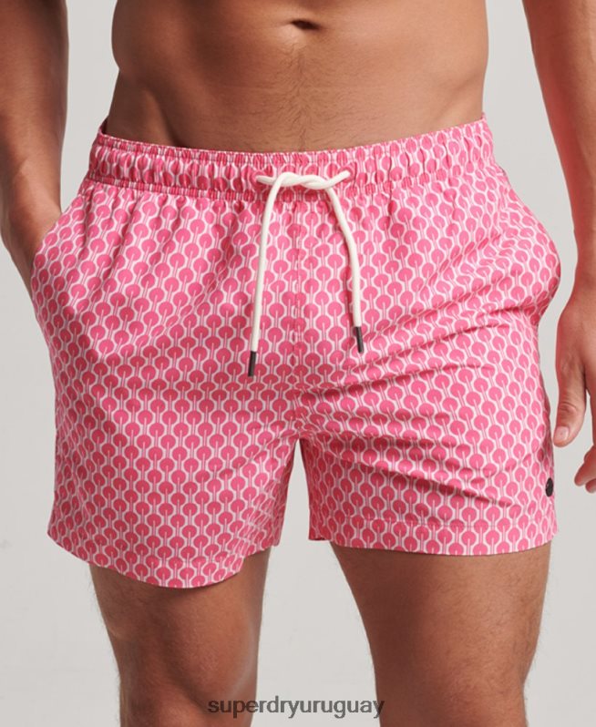 uy Superdry hombres shorts de baño reciclados rosa DT2N8Z388 ropa