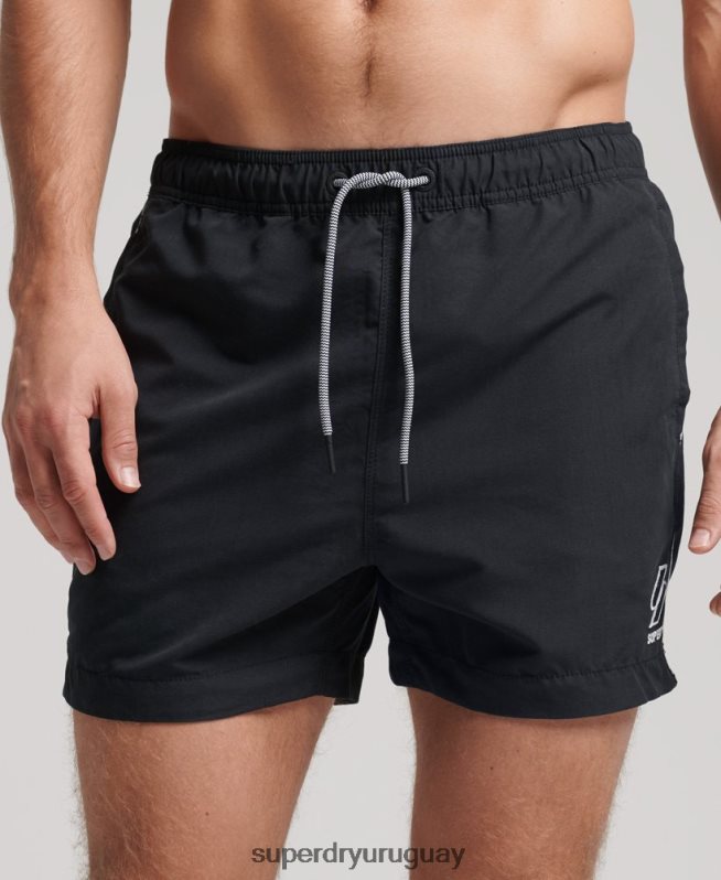 uy Superdry hombres shorts de baño serie tri negro DT2N8Z420 ropa