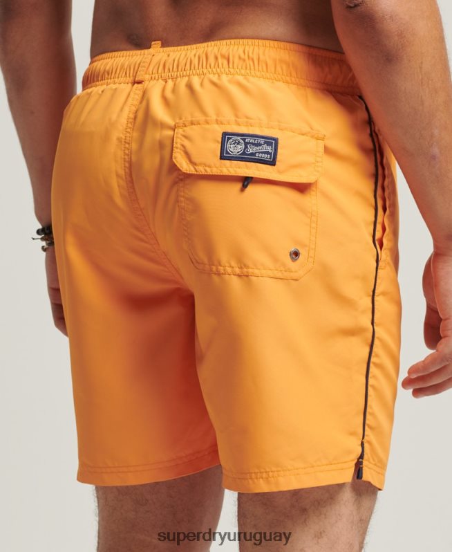 uy Superdry hombres shorts de baño vintage reciclados universitarios oro DT2N8Z427 ropa