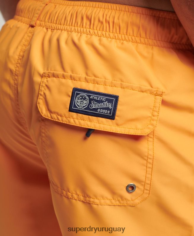 uy Superdry hombres shorts de baño vintage reciclados universitarios oro DT2N8Z427 ropa