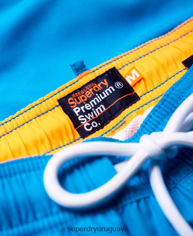 uy Superdry hombres shorts de playa de polo acuático azul DT2N8Z444 ropa