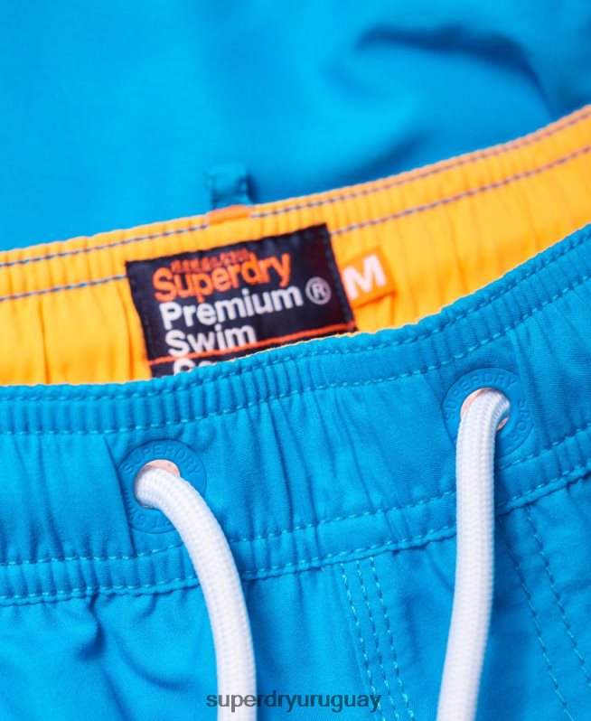 uy Superdry hombres shorts de playa de polo acuático azul DT2N8Z444 ropa