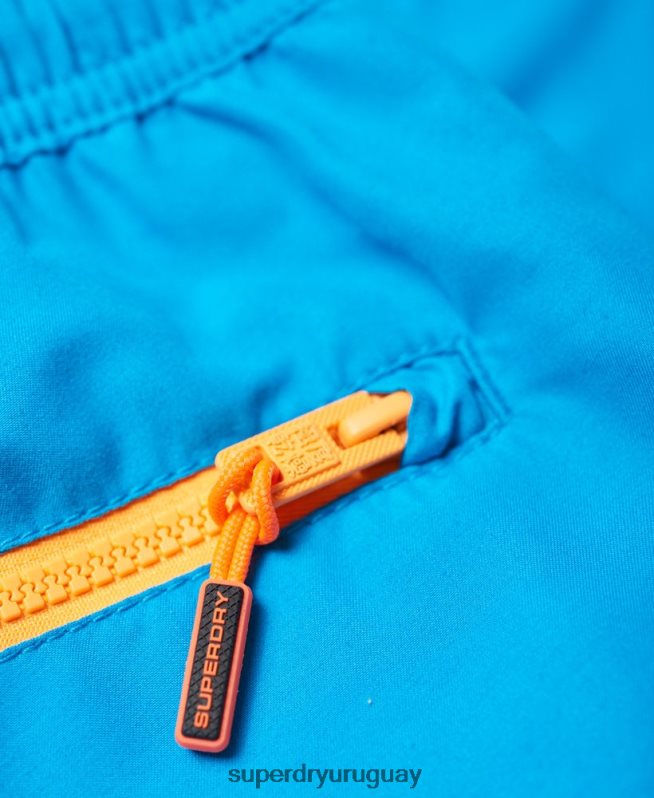 uy Superdry hombres shorts de playa de polo acuático azul DT2N8Z444 ropa