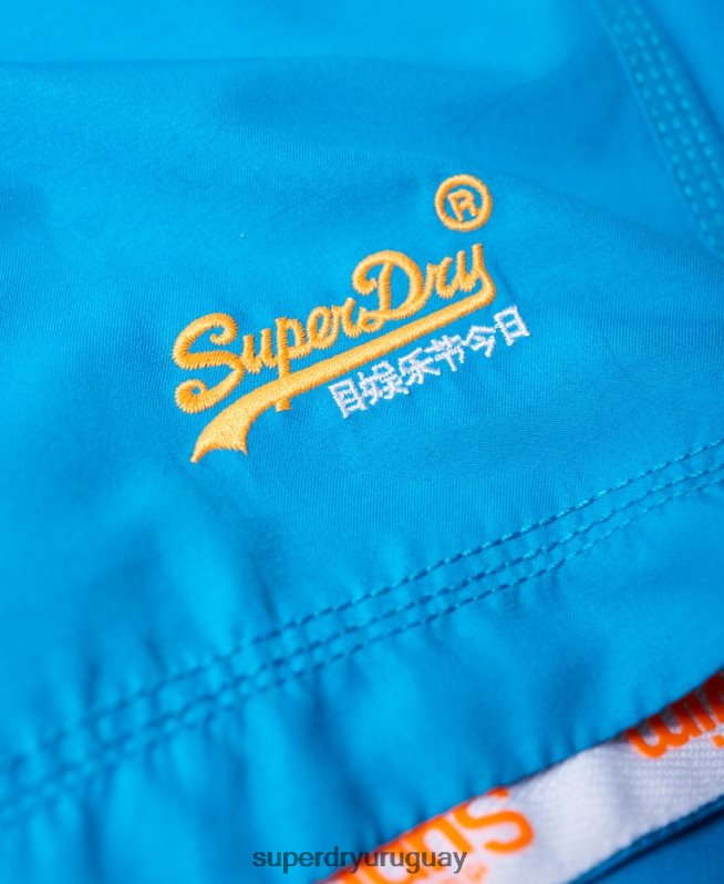 uy Superdry hombres shorts de playa de polo acuático azul DT2N8Z444 ropa