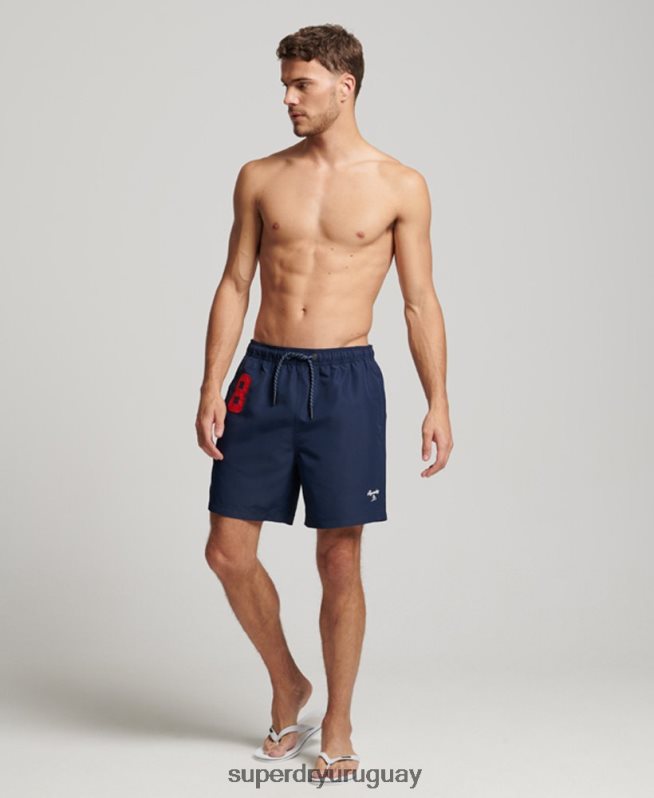 uy Superdry hombres shorts de playa de polo reciclado Armada DT2N8Z389 ropa