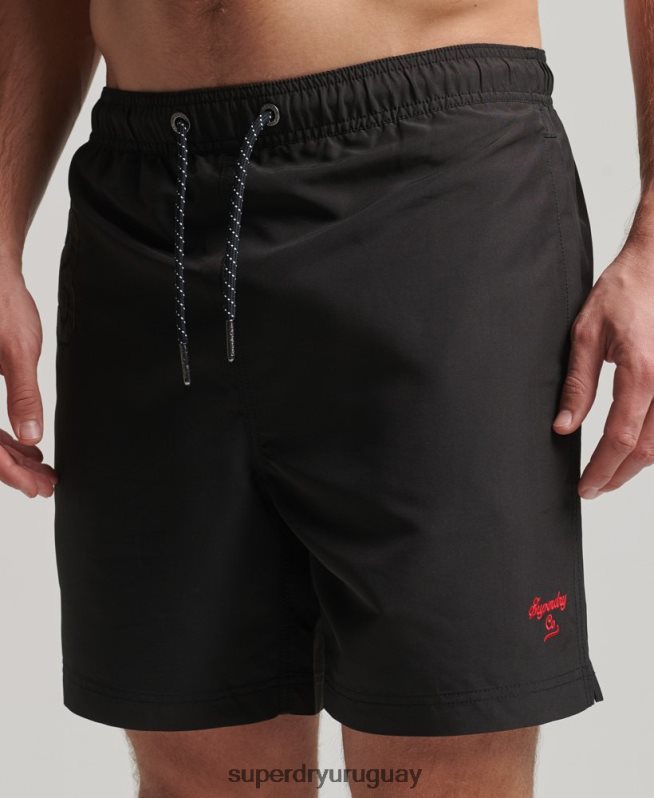 uy Superdry hombres shorts de playa de polo reciclado gris oscuro DT2N8Z397 ropa