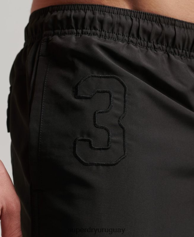 uy Superdry hombres shorts de playa de polo reciclado gris oscuro DT2N8Z397 ropa