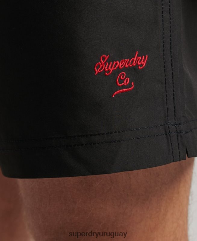 uy Superdry hombres shorts de playa de polo reciclado gris oscuro DT2N8Z397 ropa