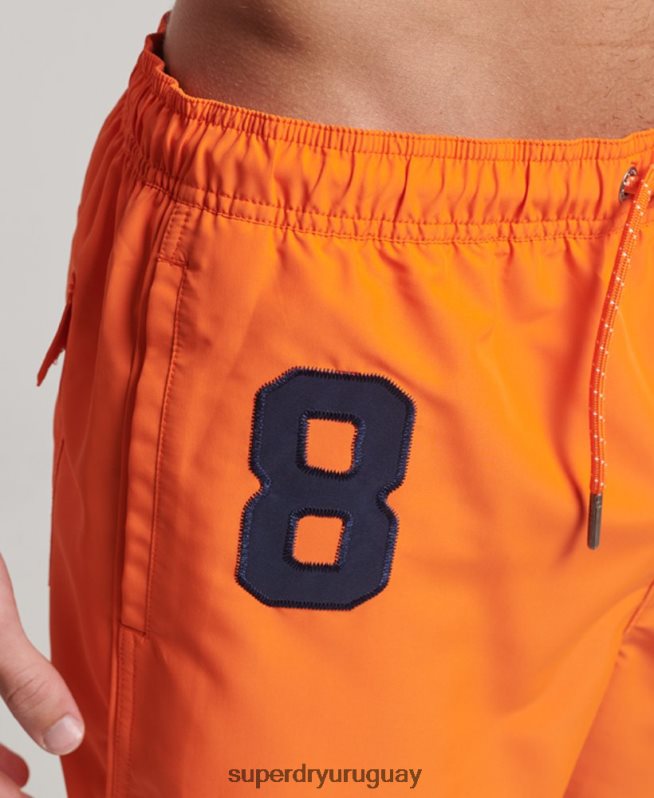 uy Superdry hombres shorts de playa de polo reciclado naranja DT2N8Z391 ropa
