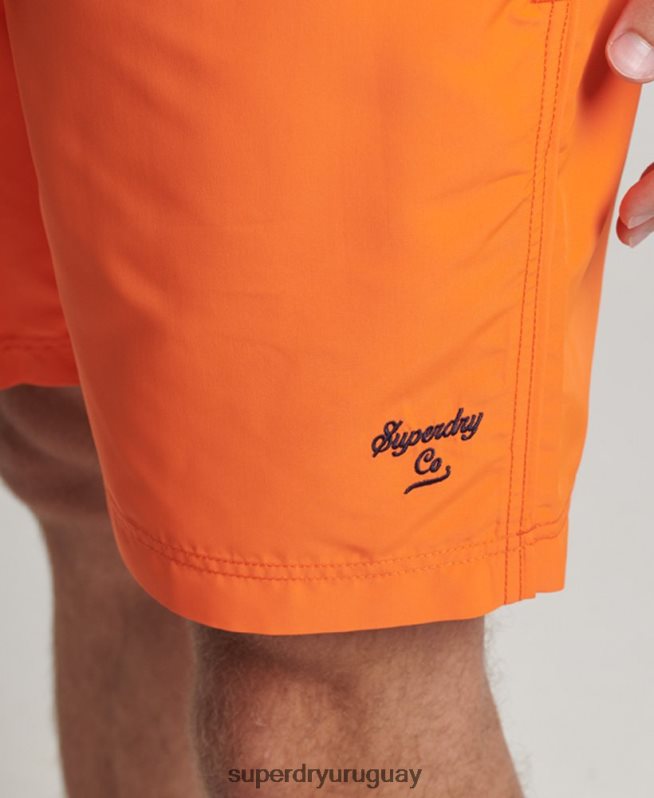 uy Superdry hombres shorts de playa de polo reciclado naranja DT2N8Z391 ropa
