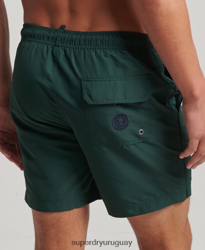 uy Superdry hombres shorts de playa de polo reciclado verde DT2N8Z394 ropa