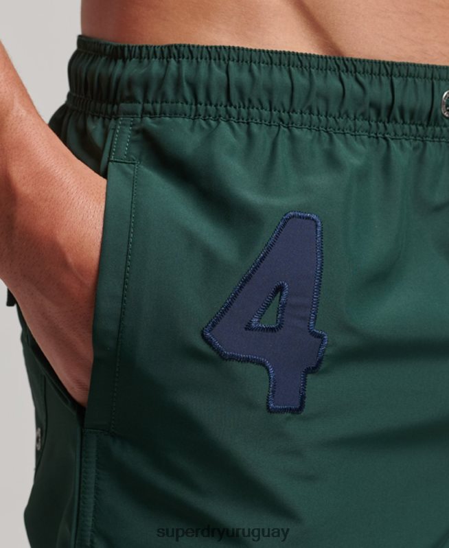 uy Superdry hombres shorts de playa de polo reciclado verde DT2N8Z394 ropa