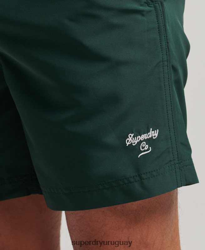 uy Superdry hombres shorts de playa de polo reciclado verde DT2N8Z394 ropa
