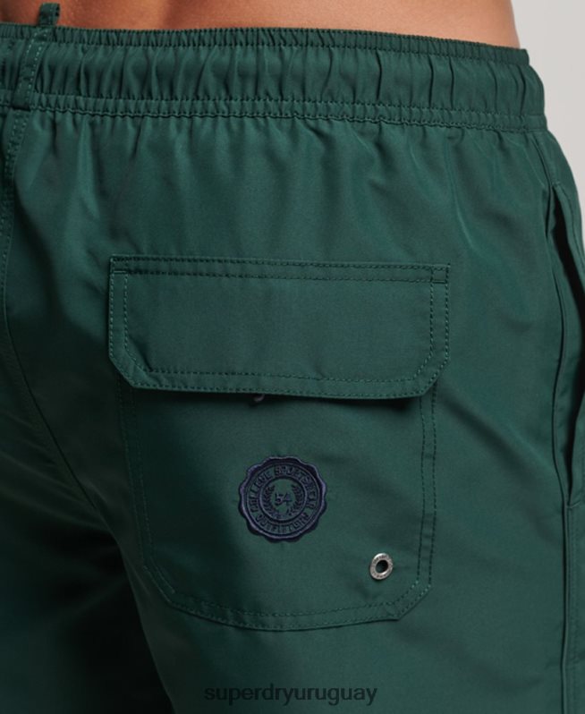 uy Superdry hombres shorts de playa de polo reciclado verde DT2N8Z394 ropa