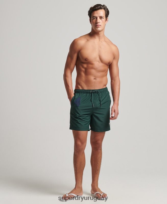 uy Superdry hombres shorts de playa de polo reciclado verde DT2N8Z394 ropa