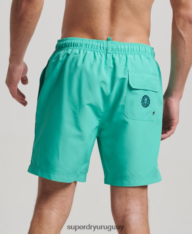 uy Superdry hombres shorts de playa de polo reciclado verde DT2N8Z412 ropa