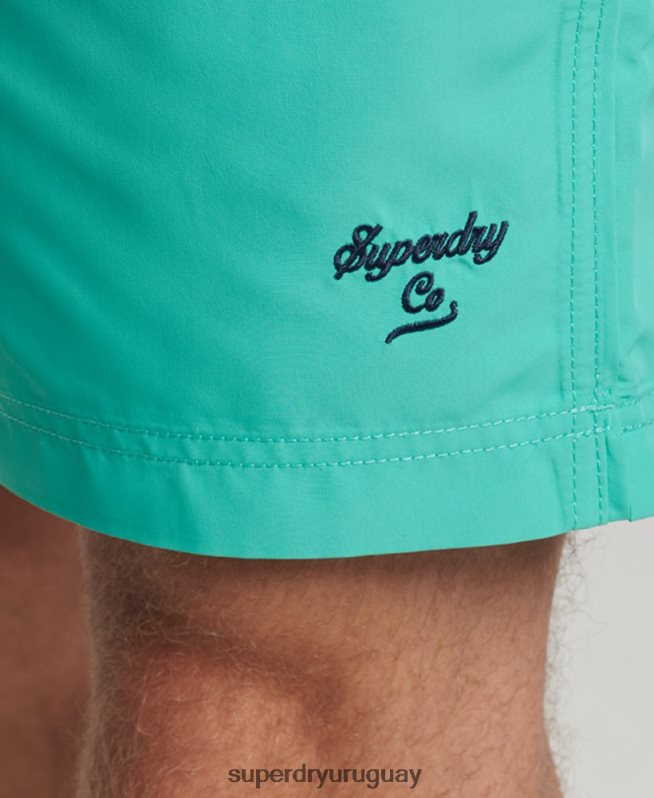 uy Superdry hombres shorts de playa de polo reciclado verde DT2N8Z412 ropa