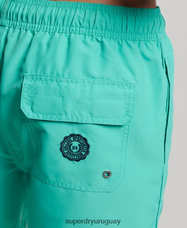 uy Superdry hombres shorts de playa de polo reciclado verde DT2N8Z412 ropa
