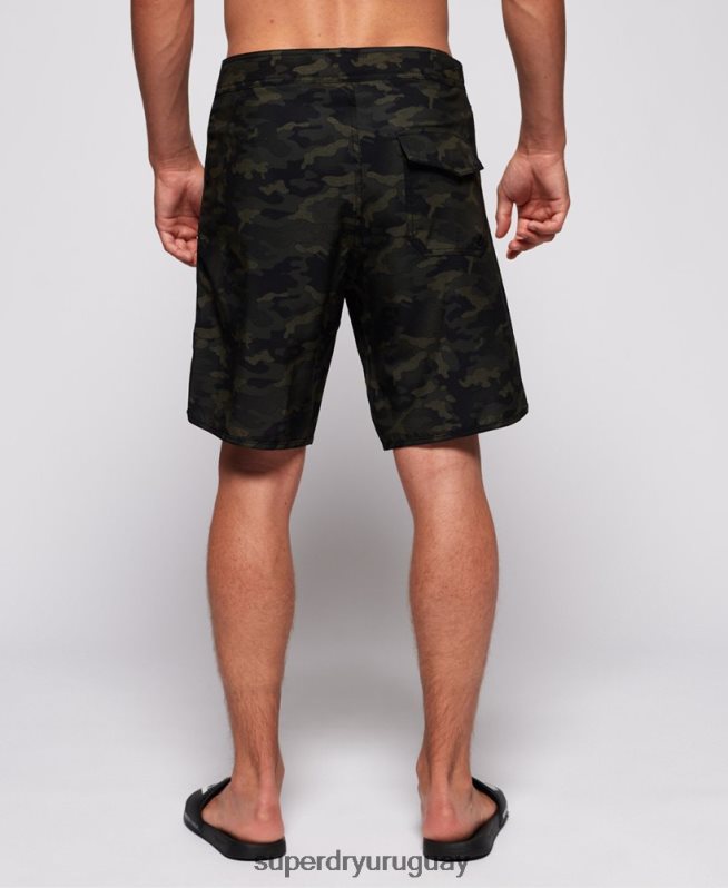 uy Superdry hombres shorts de playa para aguas profundas verde DT2N8Z449 ropa