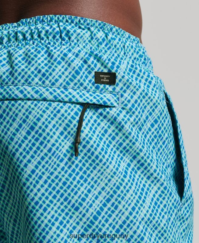 uy Superdry hombres shorts de playa reciclados studios azul claro DT2N8Z443 ropa