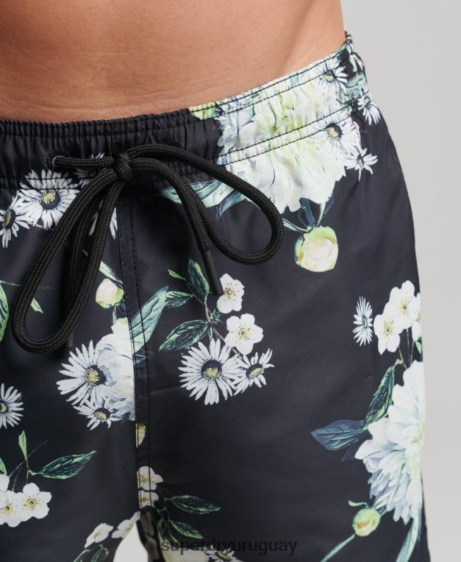 uy Superdry hombres shorts de playa reciclados studios negro DT2N8Z423 ropa