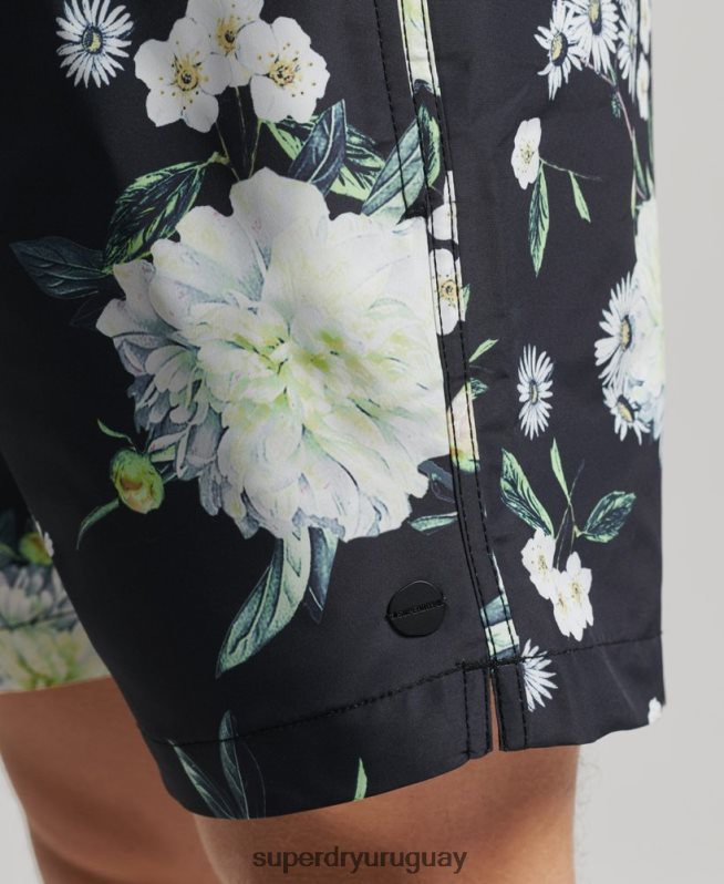 uy Superdry hombres shorts de playa reciclados studios negro DT2N8Z423 ropa