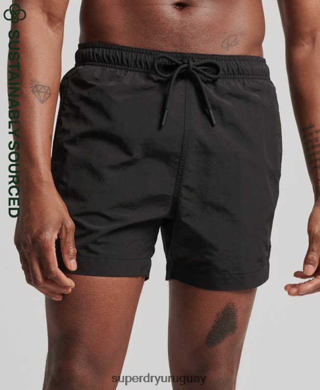 uy Superdry hombres shorts de playa reciclados studios negro DT2N8Z440 ropa