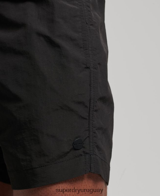 uy Superdry hombres shorts de playa reciclados studios negro DT2N8Z440 ropa