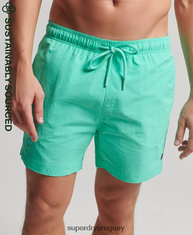 uy Superdry hombres shorts de playa reciclados studios verde DT2N8Z417 ropa
