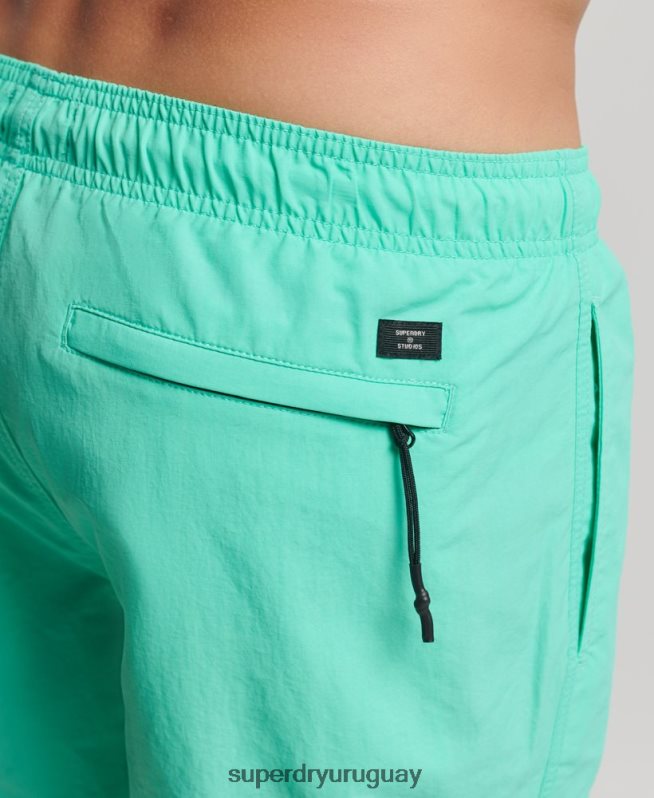 uy Superdry hombres shorts de playa reciclados studios verde DT2N8Z417 ropa