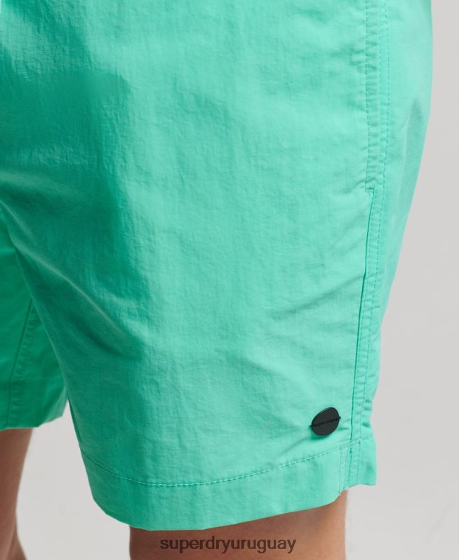 uy Superdry hombres shorts de playa reciclados studios verde DT2N8Z417 ropa