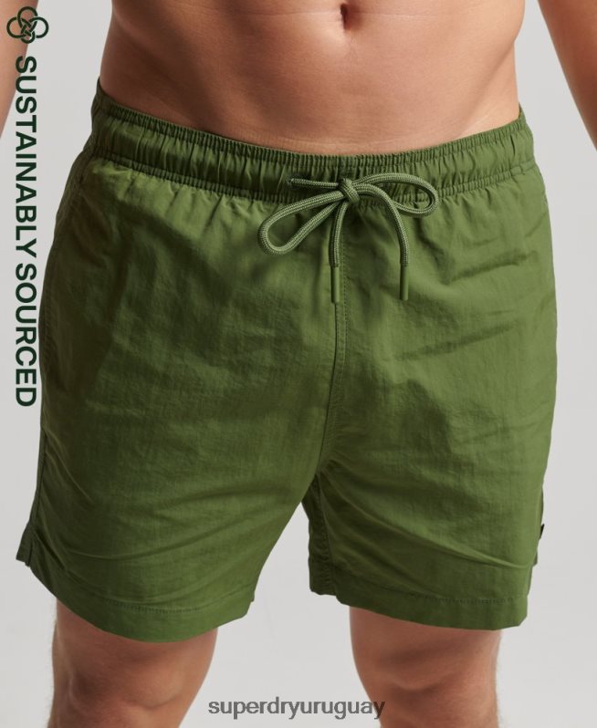 uy Superdry hombres shorts de playa reciclados studios verde DT2N8Z442 ropa