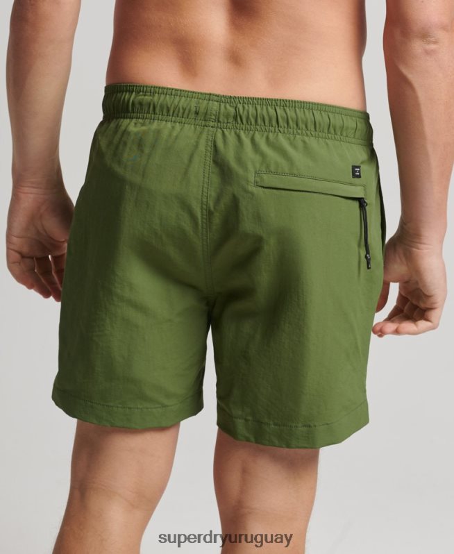 uy Superdry hombres shorts de playa reciclados studios verde DT2N8Z442 ropa