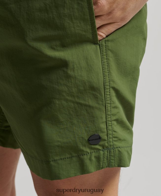 uy Superdry hombres shorts de playa reciclados studios verde DT2N8Z442 ropa