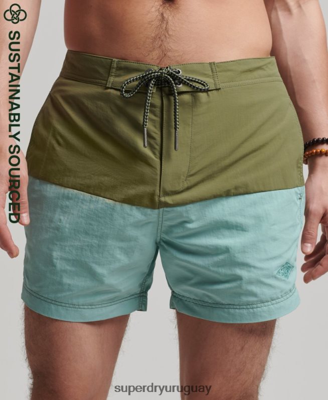 uy Superdry hombres shorts de playa reciclados vintage caqui DT2N8Z418 ropa