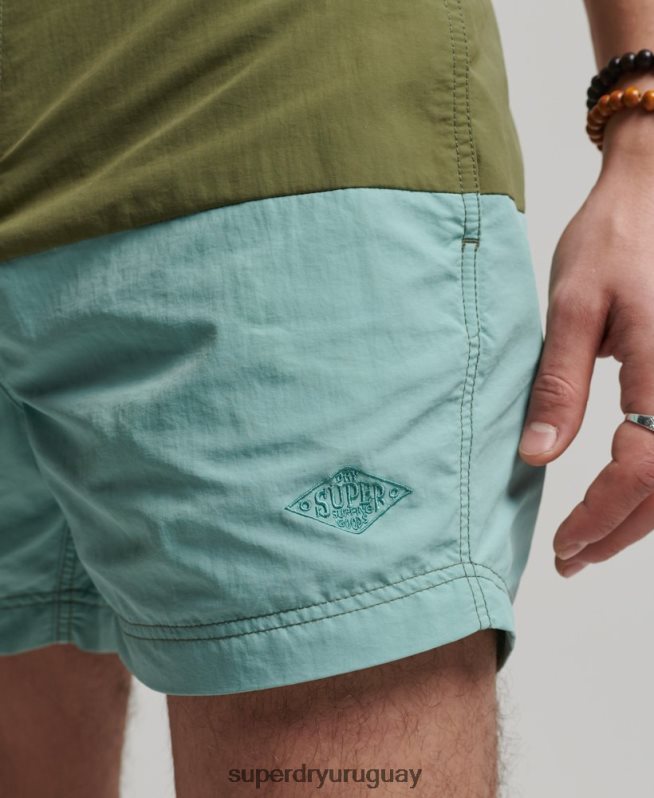 uy Superdry hombres shorts de playa reciclados vintage caqui DT2N8Z418 ropa