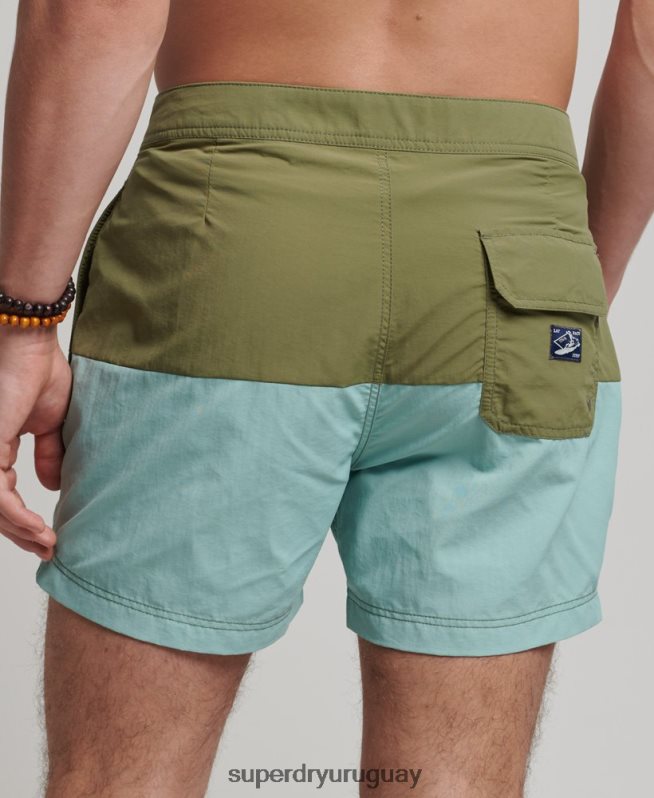 uy Superdry hombres shorts de playa reciclados vintage caqui DT2N8Z418 ropa