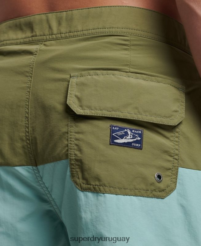uy Superdry hombres shorts de playa reciclados vintage caqui DT2N8Z418 ropa