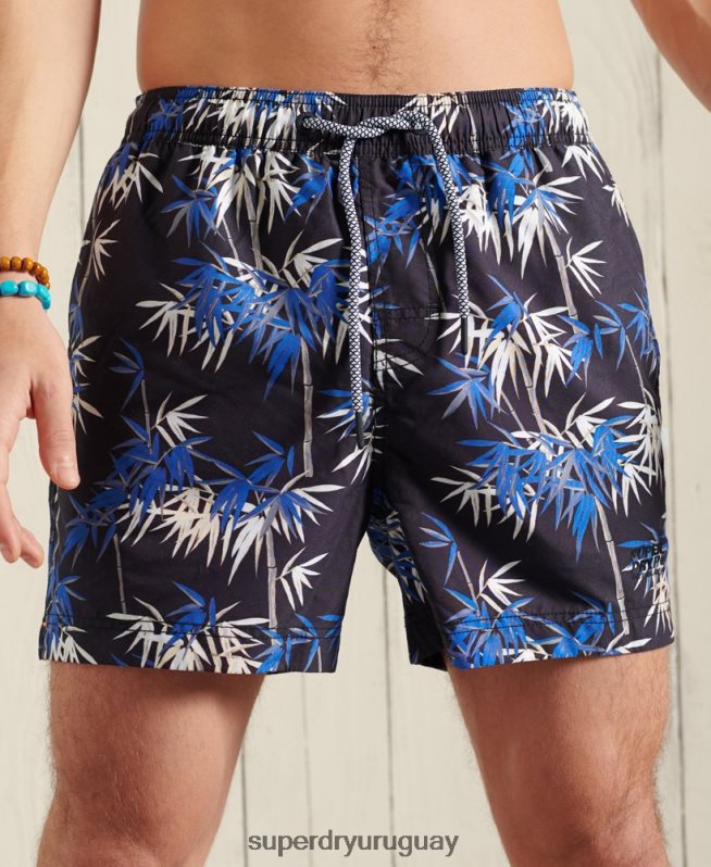 uy Superdry hombres shorts de playa super 5s de voley playa azul claro DT2N8Z446 ropa