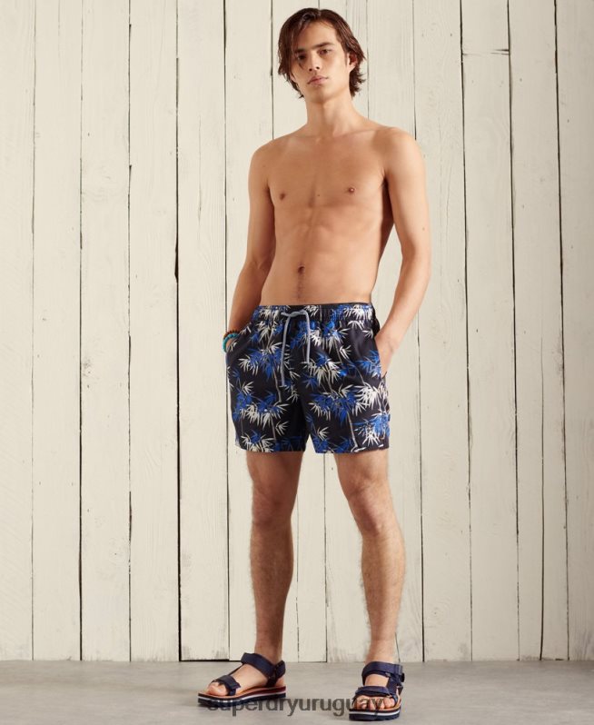 uy Superdry hombres shorts de playa super 5s de voley playa azul claro DT2N8Z446 ropa