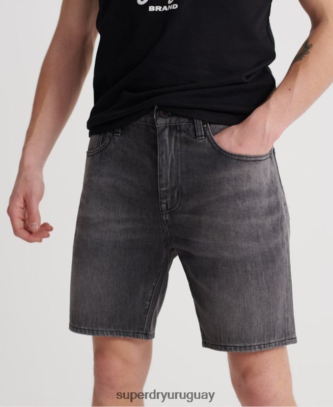 uy Superdry hombres 05 pantalones cortos cónicos conor negro DT2N8Z370 ropa