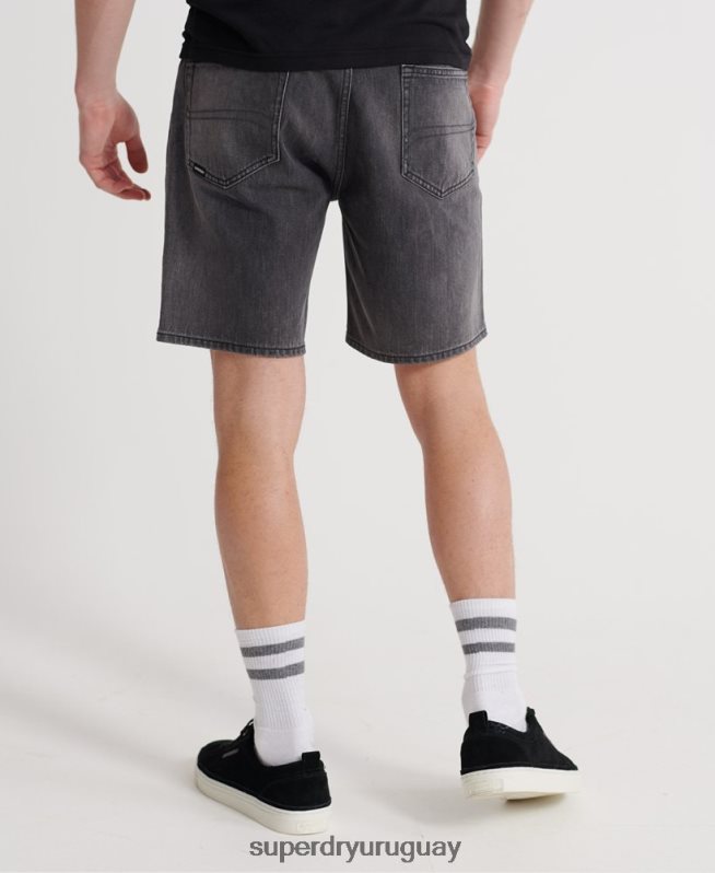 uy Superdry hombres 05 pantalones cortos cónicos conor negro DT2N8Z370 ropa