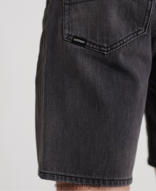 uy Superdry hombres 05 pantalones cortos cónicos conor negro DT2N8Z370 ropa