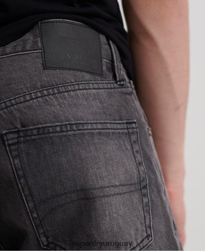 uy Superdry hombres 05 pantalones cortos cónicos conor negro DT2N8Z370 ropa