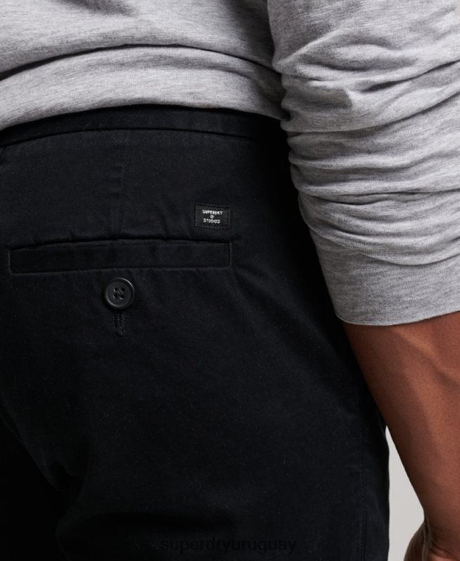 uy Superdry hombres bermudas chinas core negro DT2N8Z255 ropa