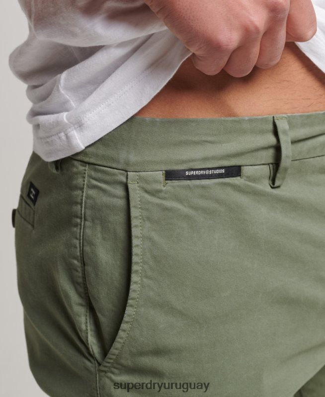 uy Superdry hombres bermudas chinas core verde DT2N8Z249 ropa